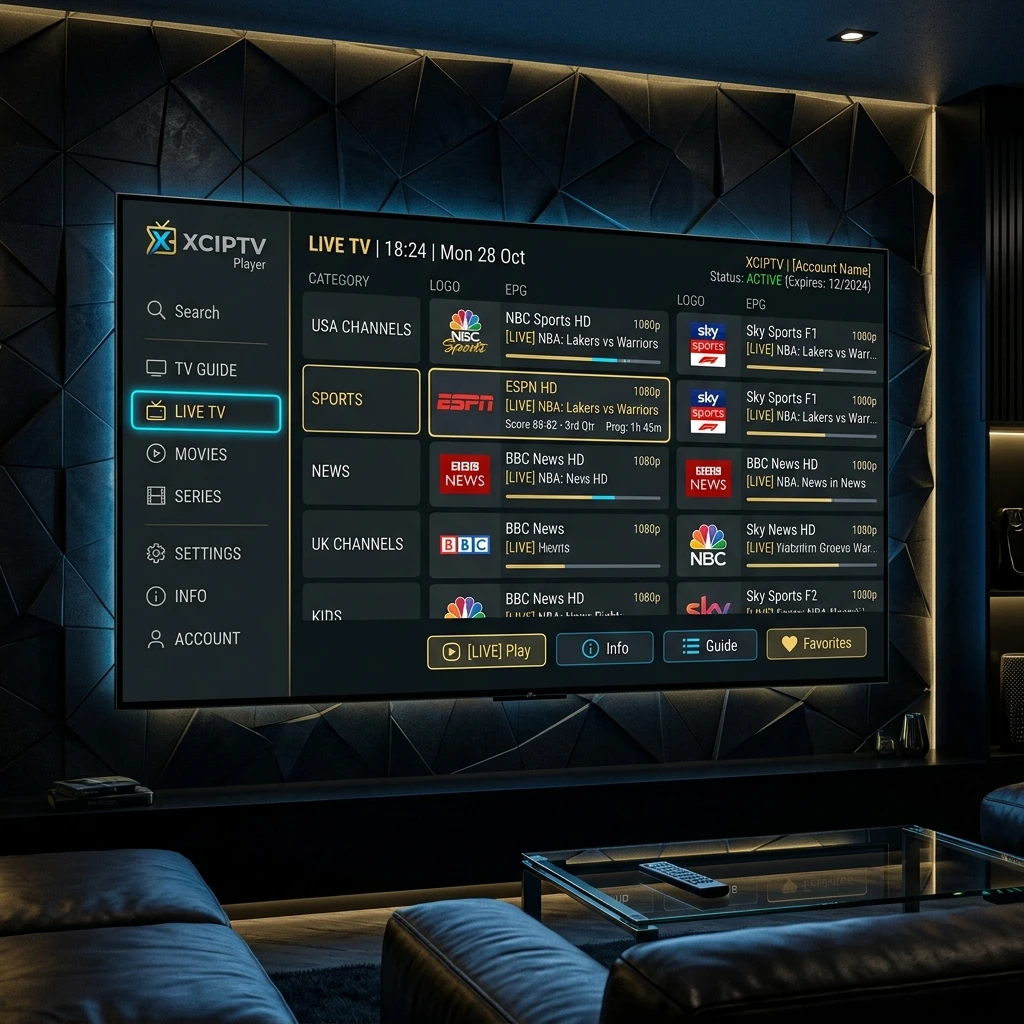 Interface Aplicativo Teste XCIPTV